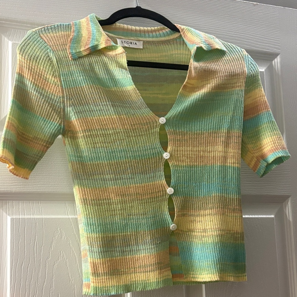 Storia Multicolor Striped Button-Down Shirt